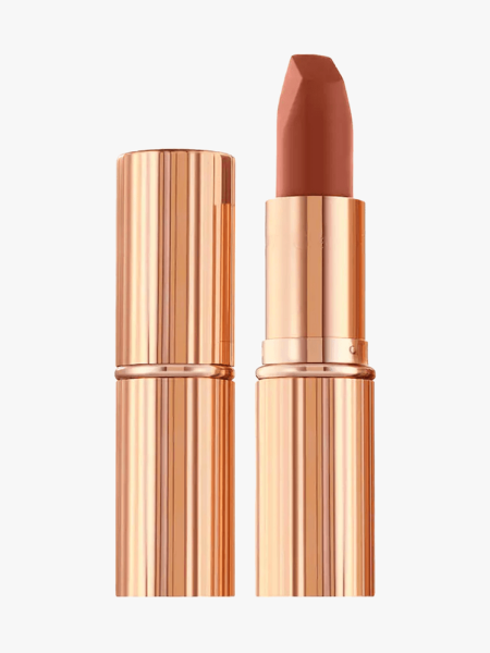 Charlotte Tilbury Matte Revolution in Super Fabulous in branded component on a light gray background